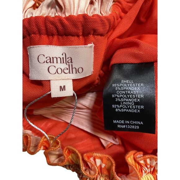 Camila Coelho 'Mura' Orange Polyester Top Size M - Picture 4 of 4